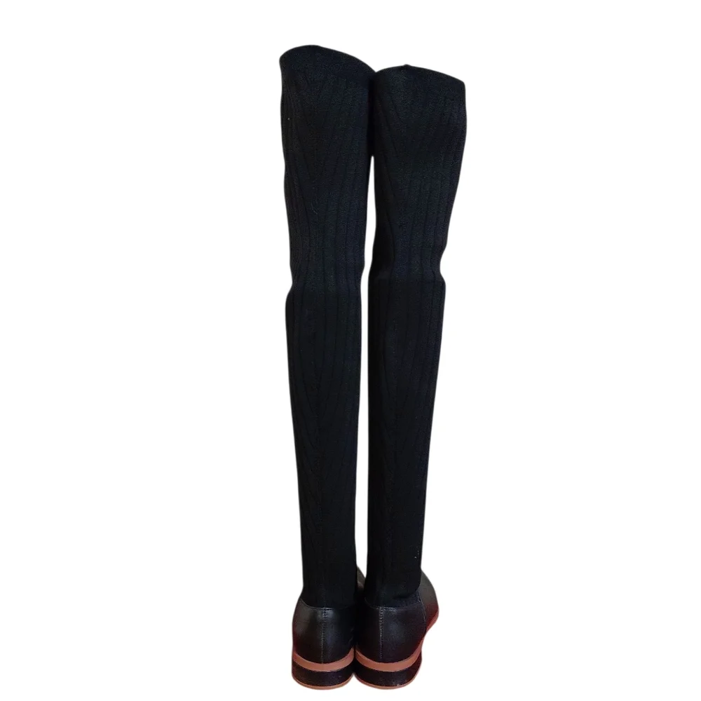 Kelsi Dagger Brooklyn Alvale Black Over The Knee Sock Boot Size 7.5